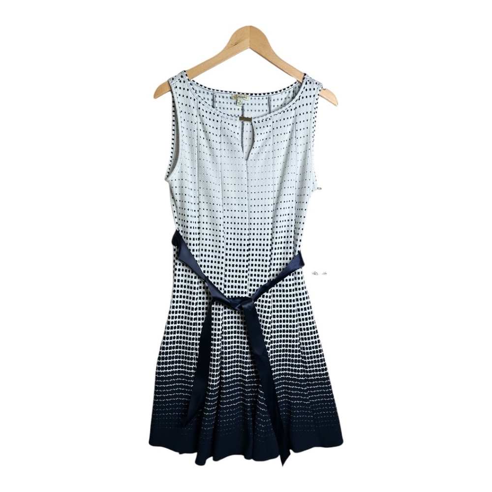 Haani Women's Fit & Flare Blue‎ and White Dress Size Medium NWT